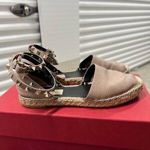 Valentino Studded Brown Espadrilles